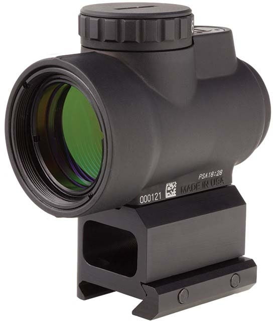 Trijicon MRO 1x25 mm Adjustable Red Dot Sight 2MOA Dot Reticle Angled Glass Black w/MRO Lower 1/3 Co-Witness Mount