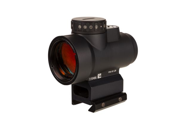 Trijicon MRO HD 1x25mm Red Dot Sights 68 MOA Reticle w/ 2.0 MOA Dot Full Co-Witness AC32068 Mount Angled Glass Black