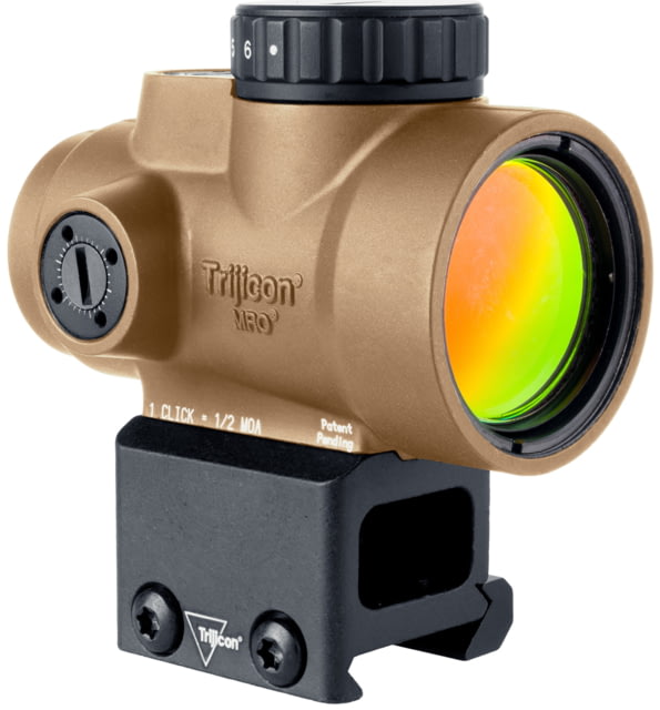 Trijicon MRO SD 1x25mm Reflex Green Dot Sight 2.0 MOA Adjustable Green Dot with Lower 1/3 Co-witness Mount Anodized Coyote Brown
