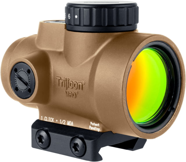 Trijicon MRO SD 1x25mm Reflex Red Dot Sight 2.0 MOA Adjustable Red Dot with Low Mount Anodized Coyote Brown