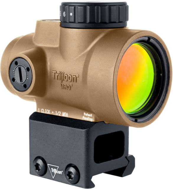 Trijicon MRO SD 1x25mm Reflex Red Dot Sight 2.0 MOA Adjustable w/ Lower 1/3 Co-witness Mount Anodized Coyote Brown