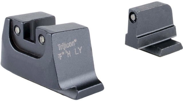 Trijicon Suppressor/Optic Height Sight Set with Black Front/Black Rear & Green Tritium - for M&P C.O.R.E M&P M2.0 Optics Ready Black