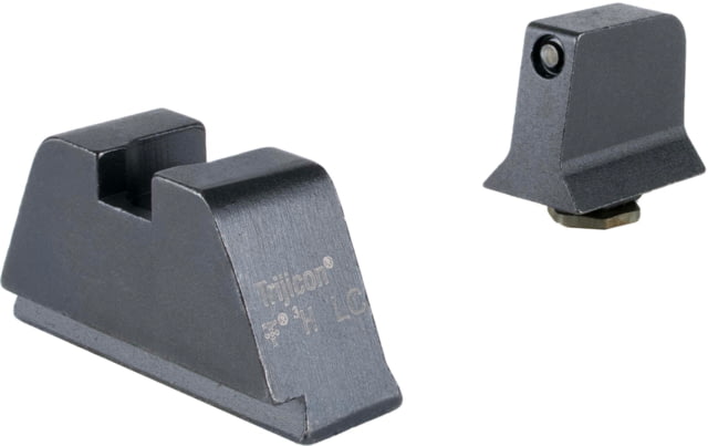 USED Trijicon Suppressor/Optic Height Sight Set Black Front/Metal Rear & Green Lamp Glock 17 17L 19 22 - 28 31 - 35 37 - 39 45 Black - Trijicon
