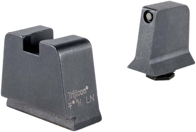 Trijicon Suppressor/Optic Height Sight Set Black Front/Metal Rear & Green Front Lamp Glock 42 43 43x 43e 48 Black