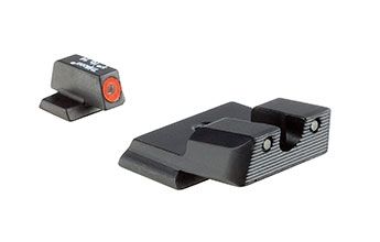 USED Trijicon HD XR Night Sight Set Orange Front Outline for Smith and Wesson SHIELD .40 .45 and 9mm Black EDEMO1 Used Condition Like New - Trijicon