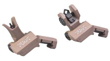 USED Troy Offset Deployable Front and Rear Sight AR-15/M4 Flat Dark Earth SSIG-45S-MDFT-00 - TROY Industries
