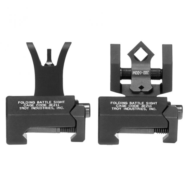 USED Troy Micro Set M4 Top Mounted Deployable Front and Rear Sight Black SSIG-MCM-SSBT-00 - TROY Industries