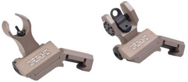 Troy Tritium 45deg Flip Up Offset Sight Set HK Front & Round Rear FDE One Size - Troy