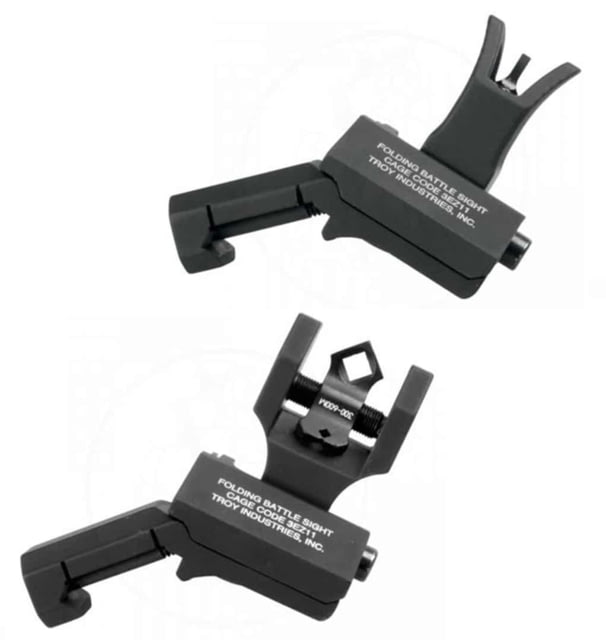 Troy Tritium 45deg Flip Up Offset Sight Set M4 Front & Dioptic Rear Black One Size - Troy