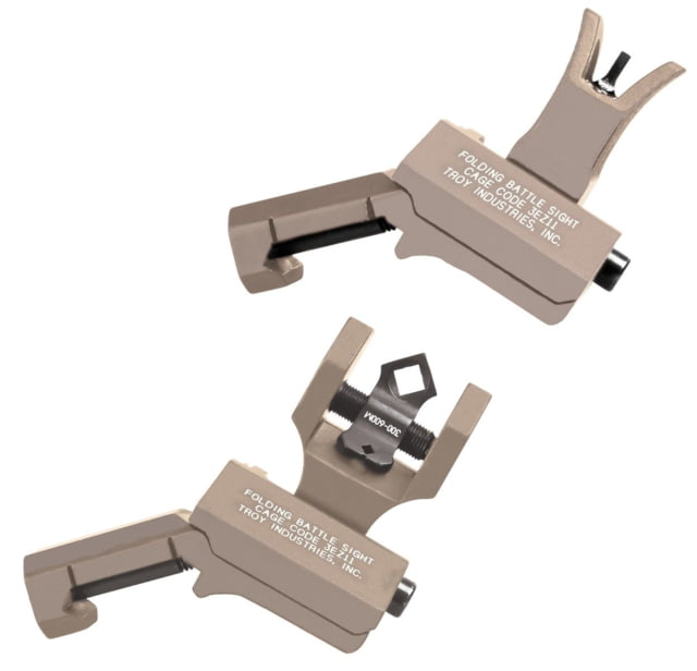 Troy Tritium 45deg Flip Up Offset Sight Set M4 Front & Dioptic Rear FDE One Size - Troy