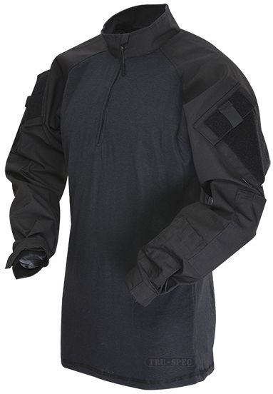 TRU-SPEC 1/4 Zip Tactical Response Shirt - Men's 2XL Long Black/Black 2566027