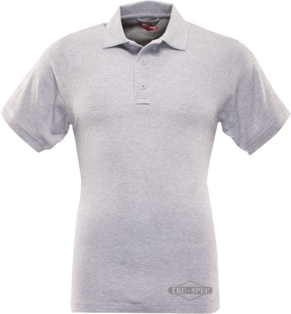 Tru-Spec Men's Short Sleeve Classic Polo Grey Large 4415005