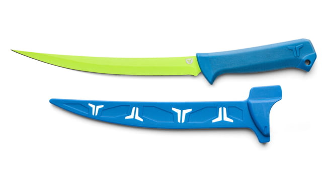 TRUE SYK Flex Fillet Knife 9in 9CR18MoV Stainless Steel Fillet Blue Handle Green