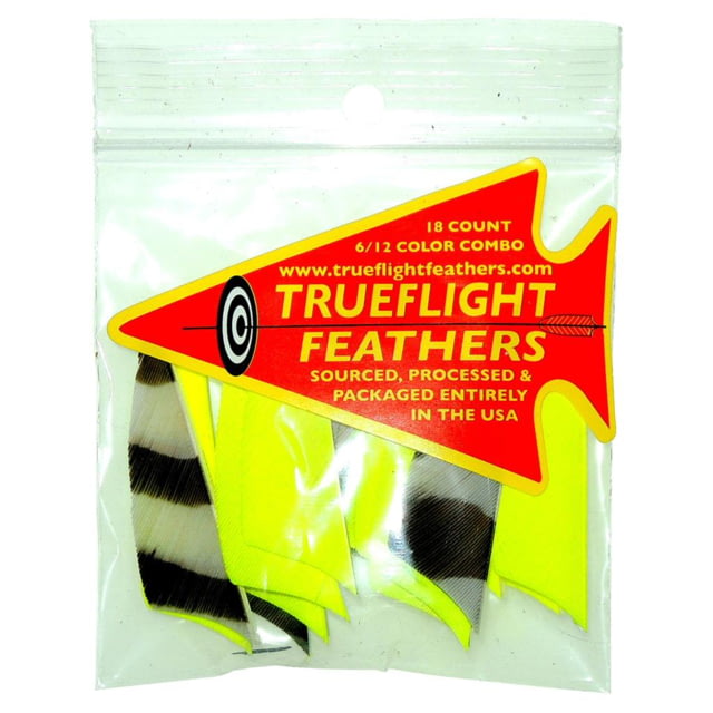 Trueflight Feather Combo Pack Barred/Chartreuse 2in.RWShield