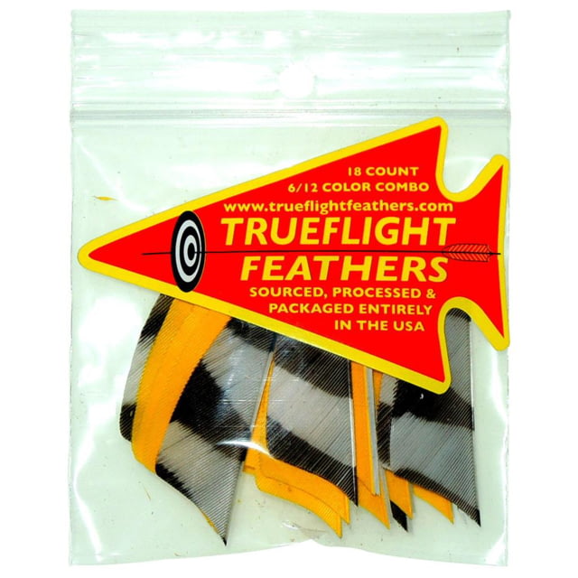 Trueflight Feather Combo Pack Barred/Yellow 2 in. RW Shield - Trueflight