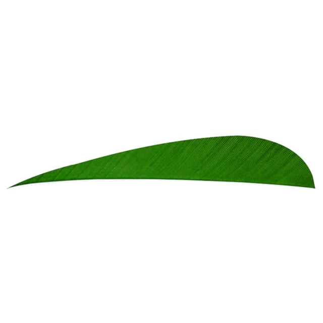 Trueflight Parabolic Feathers Green 4 in. LW 100 pk. - Trueflight