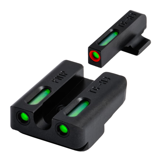 EDEMO TruGlo Brite-Site TFX Pro Sight Set For FNH FNP-9/FNX-9/FNS-9 Including Compact Green Rear Green With Orange Focus Lock Front Sight TG-TG13FN1PC - Truglo
