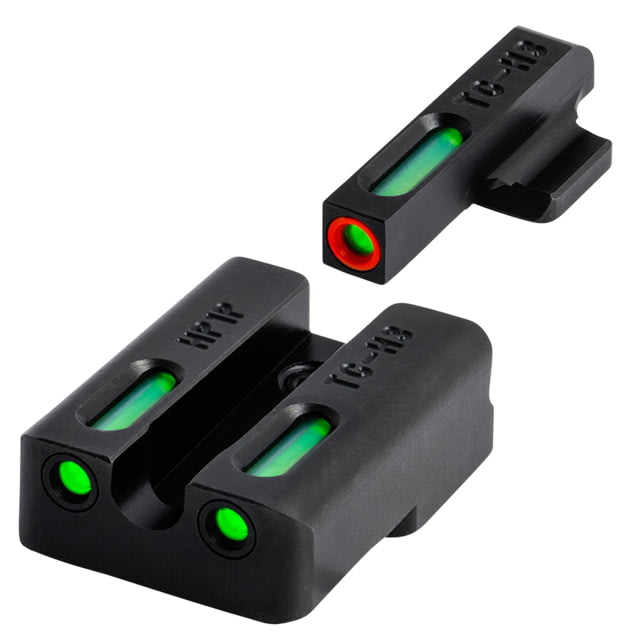 TruGlo  TFX Pro Black Green Tritium & Fiber Optic Orange Outline Front Sight Green Tritium & Fiber Optic Rear Sight