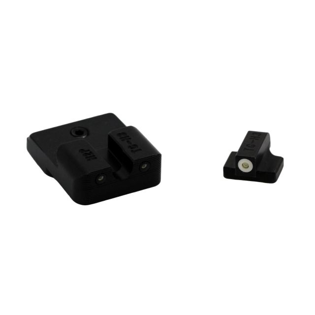 USED TruGlo Brite Site Tritium Pro Front/Rear Green Night Sight Set for HK VP9/VP40/P30/HK45 3-Dot Configuration Front White Focus Lock Ring Steel