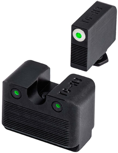 USED TruGlo Tritium Pro Night Sights Low Set Tritium Green w/White Outline Front/Green Rear Nitride Fortress Frame Glock 42 43 MOS TG-TG231G3MW EDEMO2 - Truglo