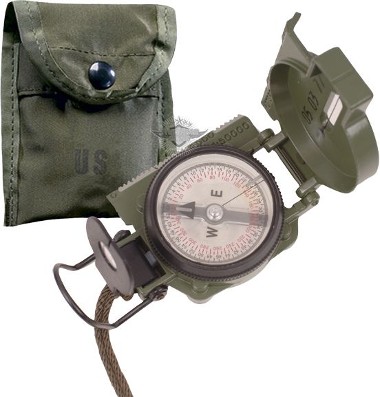 5IVE STAR GEAR GI Lensatic Compass w/ Pouch - 5Ive Star Gear