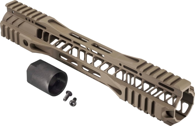 TRYBE Defense AR-15 M-LOK Extra Lightweight Quad Handguard w/ Cut Rail 12in Flat Dark Earth - Trybe Defense