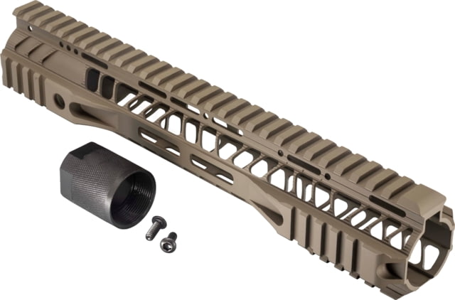 TRYBE Defense AR-15 M-LOK Lightweight Quad Handguard w/ Full Rail 12in Flat Dark Earth - Trybe Defense