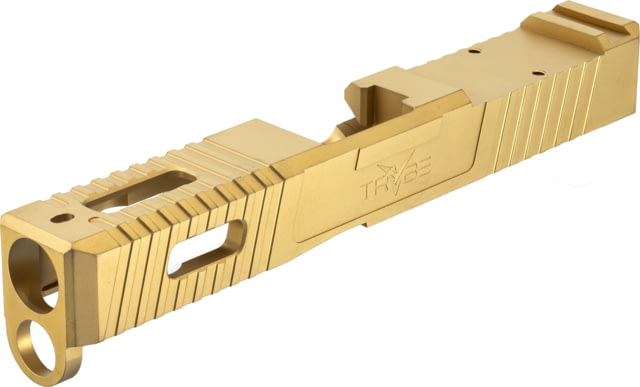TRYBE Defense Glock 19 Pistol Slide - Version 1 Gen 5 RMR Cut Gold - Trybe Defense