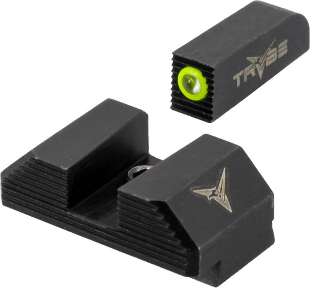 TRYBE Defense High Glow 1-Dot Tritium Night Sights for Glock 17/19/22/23/24/26/27/33/34/35/37/38/39 Standard Black - Trybe Defense