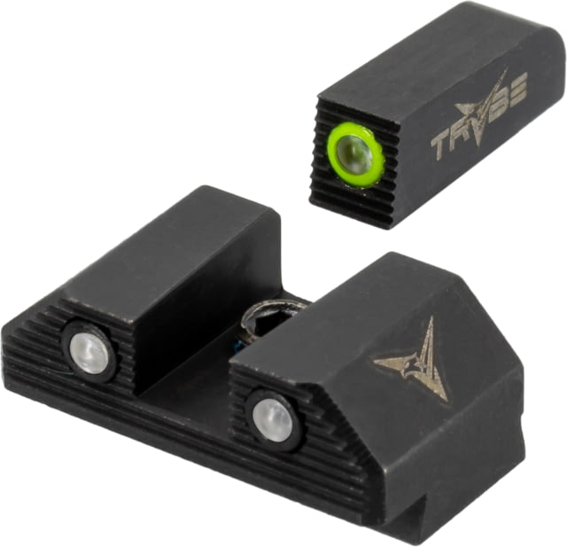 TRYBE Defense High Glow 3-Dot Tritium Night Sights for Glock 17/19/22/23/24/26/27/33/34/35/37/38/39 P320/P365 Standard Black - Trybe Defense