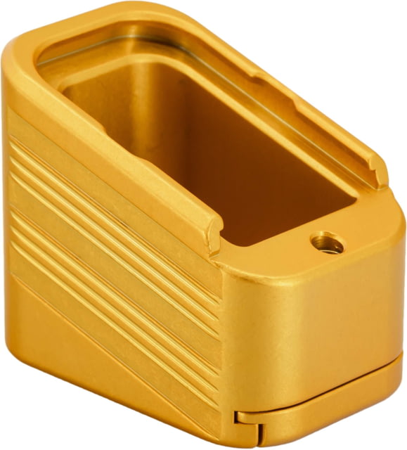 TRYBE Defense Magazine Extension Base Pad Glock 17/17L/19X/22/34/45 9mm/.40 S&W 4/5-Round Gold - Trybe Defense