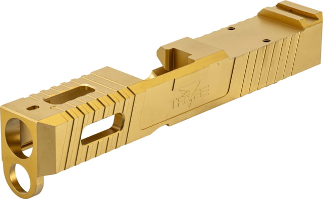 TRYBE Defense TRYBE Defense Glock 26 Pistol Slide - Version 1 Gen 3/4 RMR Cut Gold Base Plate Not Included - Trybe Defense