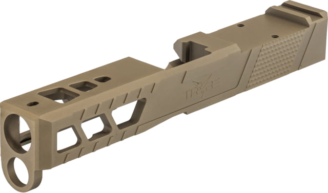 TRYBE Defense Pistol Slide Glock 19 Gen 5 RMR Cut Version 2 FDE Cerakote No Base Plate Included - TRYBE Defense