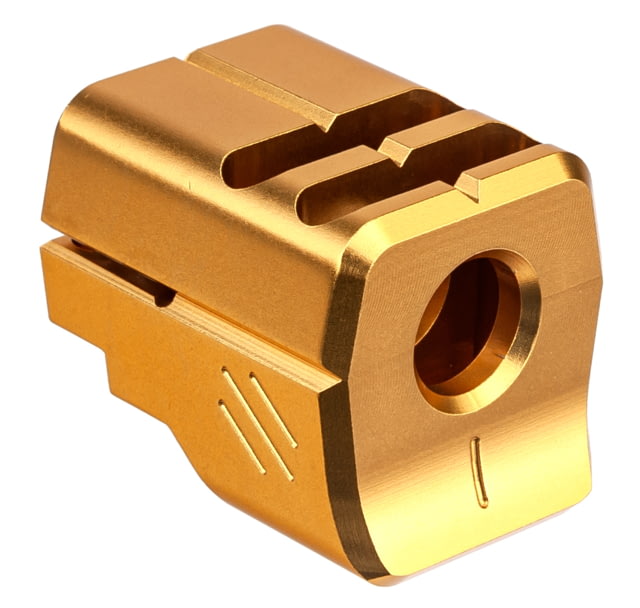 USED TRYBE Defense Universal 9mm Compensator - Full Size Firearms Gold TRBDUNI9MMFS-GLD EDEMO3 Used Condition Like New - Trybe Defense