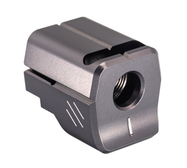 TRYBE Defense Universal Single Port 9mm Compensator Full Size Firearms Gray - Trybe Defense