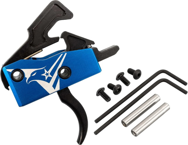 TRYBE Defense V2 Curved Blue AR-15 Single Stage Drop-In Trigger with Anti-Walk Pins - Trybe Defense