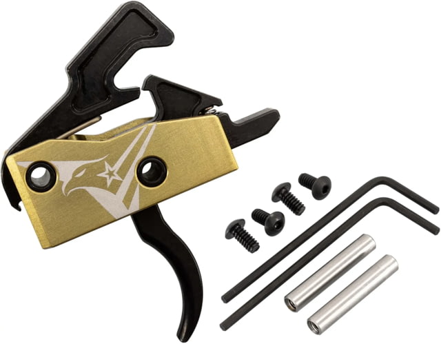 TRYBE Defense V2 Curved Gold AR-15 Single Stage Drop-In Trigger with Anti-Walk Pins - Trybe Defense