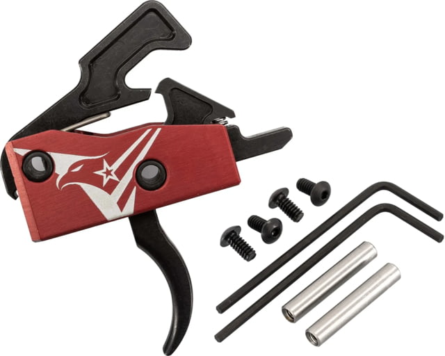 TRYBE Defense V2 Curved Red AR-15 Single Stage Drop-In Trigger with Anti-Walk Pins - Trybe Defense