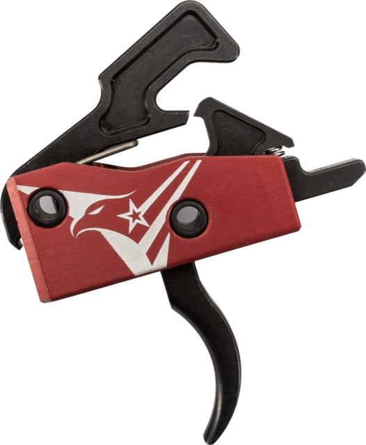 TRYBE Defense V2 Single Stage Drop-In Trigger AR-15 Curved 3.5-4lb Pull Weight Red - TRYBE Defense