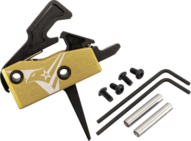 TRYBE Defense V2 Straight Gold AR-15 Single Stage Drop-In Trigger with Anti-Walk Pins - Trybe Defense