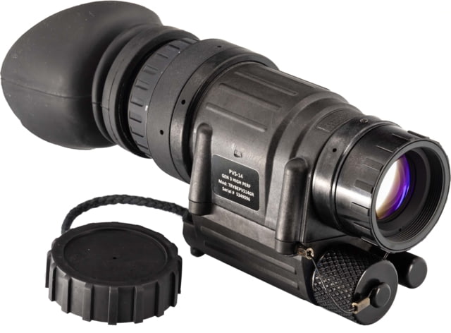 TRYBE Optics PVS-14 Night Vision Monocular GEN 3 Green Phosphor Min 1600 FOM 64-72 lp/mm Regular Black - Trybe Optics
