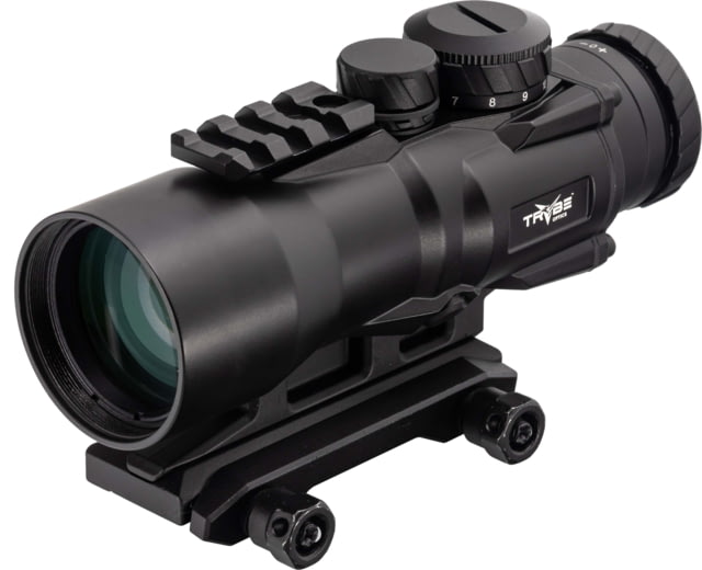 TRYBE Optics 5x36mm Compact Prism Scope Red Dot Sight 36mm Tube 4 MOA Dot Anodized Black - Trybe Optics