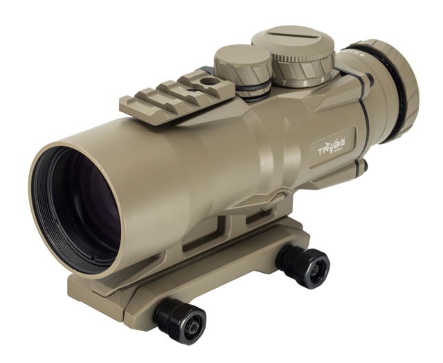 TRYBE Optics 5x36mm Compact Prism Scope Red Dot Sight 36mm Tube 4 MOA Dot Anodized FDE - Trybe Optics