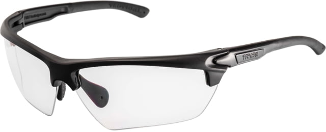 TRYBE Tactical Universal Fit Safety Glasses Adjustable Wire Core Temples and Nose Piece Clear Lens Black - Trybe Tactical