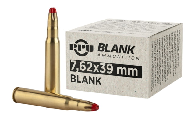 TRZ Trading Inc. PPU Blank Rifle Ammunition 7.62x39 Blanks 20/ct
