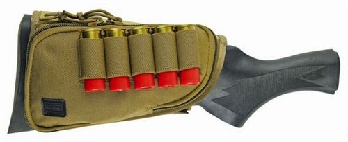 TUFF Products Ez-Adjust Butt Stock Saddle w/ Zippered Pocket Coyote Brown 12 Gauge Shell Holder - Tuff Products
