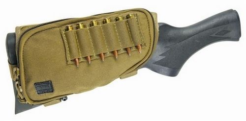 TUFF Products Ez-Adjust Butt Stock Saddle w/ Zippered Pocket Coyote Brown 223 Shell Holder - Tuff Products