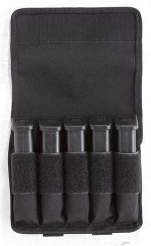 TUFF Products Original 5 In-Line Mag Pouch and Removable Flap 1000D Black Nylon Ar15 - Tuff Products