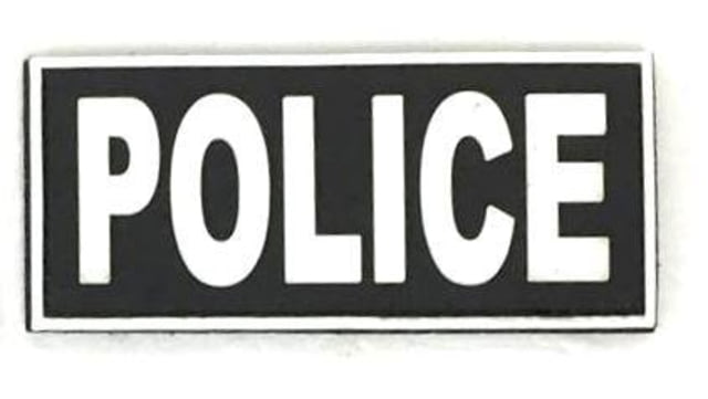 TUFF Products Police PVC Patch 4.5x2 Velcro Sewn Black w/White Letters 4.5x2in - Tuff Products