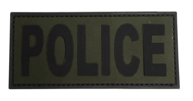 TUFF Products Police PVC Patch 7x3 Velcro Sewn Ranger Green w/Black Letters 7inx3in P-Police -7x3 RGBK - Tuff Products